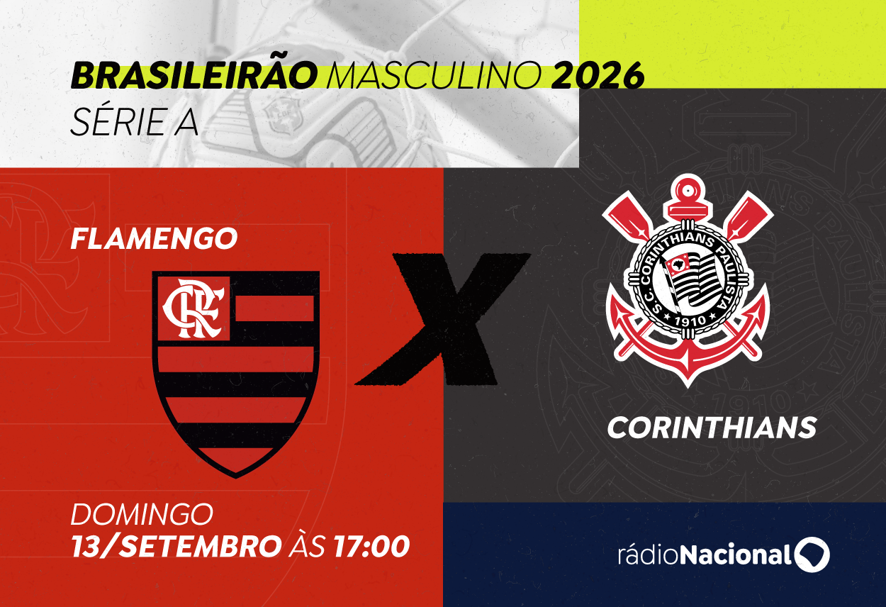Neste domingo (13), Rádio Nacional transmite clássico nacional entre Flamengo e Corinthians